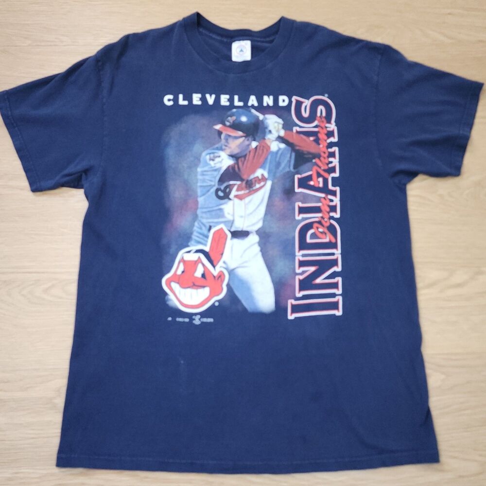Vintage 1998 MLB Cleveland Indians Jim Thome Huge Graphic Print T- Shirt Mens XL